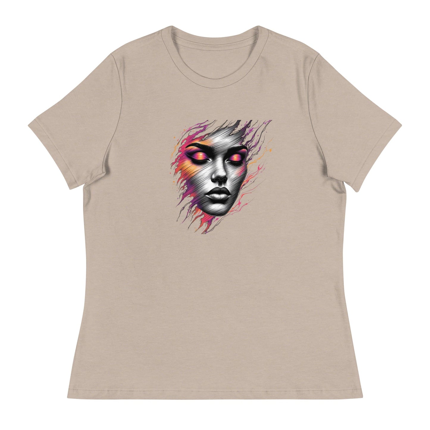 Dark Beauty – Abstract Face Art T-Shirt for Women | ccanvas - Women's T-Shirts | Ccanvas