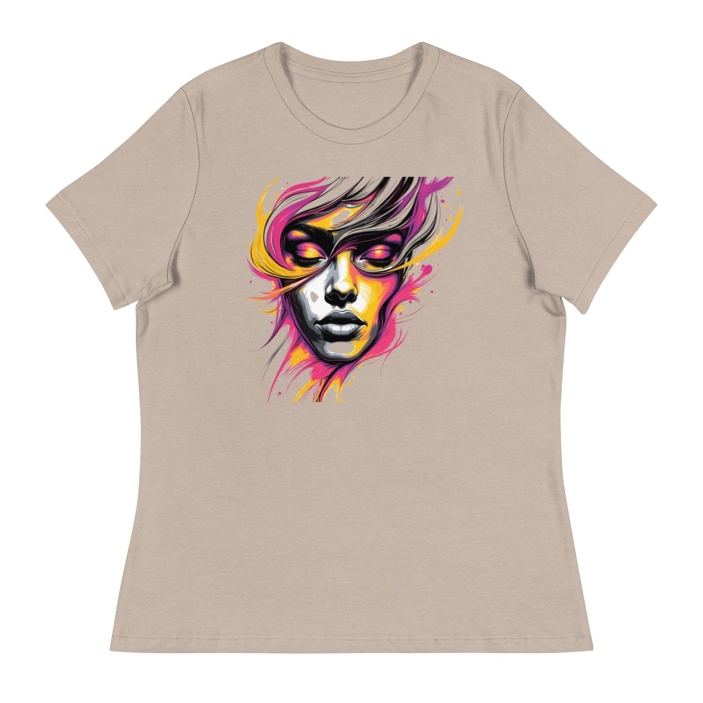 Pink Flame – Bold Face Art Women’s T-Shirt | ccanvas - Women's T-Shirts | Ccanvas