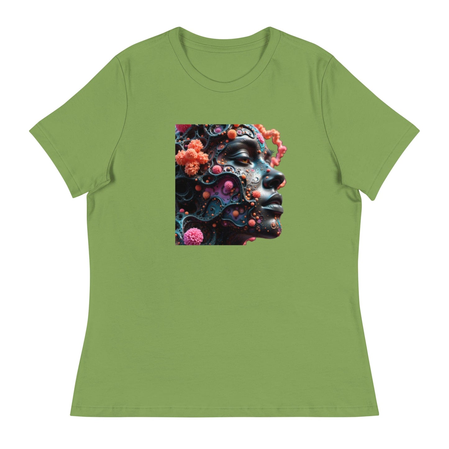 Cosmic Bloom – 3D Surreal Face Art T-Shirt for Women | ccanvas - Women's T-Shirts | Ccanvas