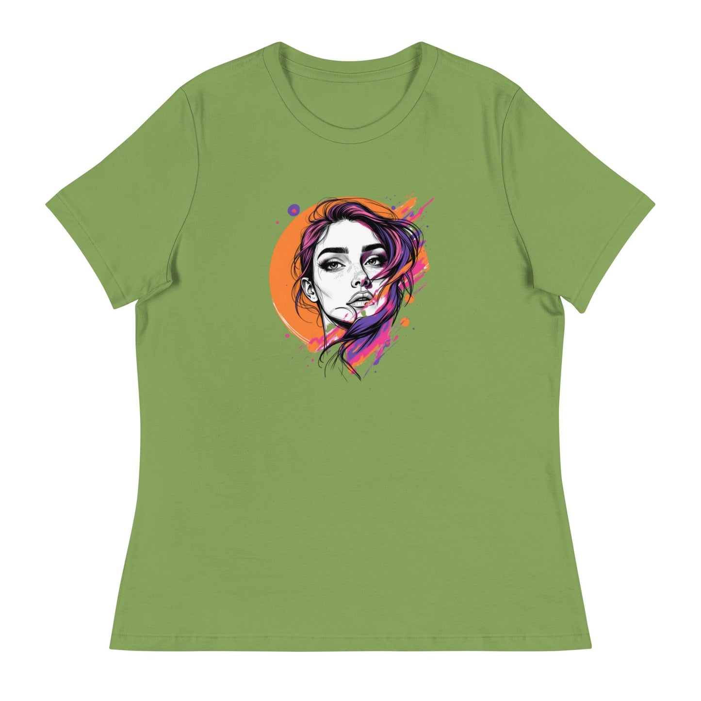 Color Splash – Artistic Women’s Face Illustration T-Shirt | ccanvas - Women's T-Shirts | Ccanvas