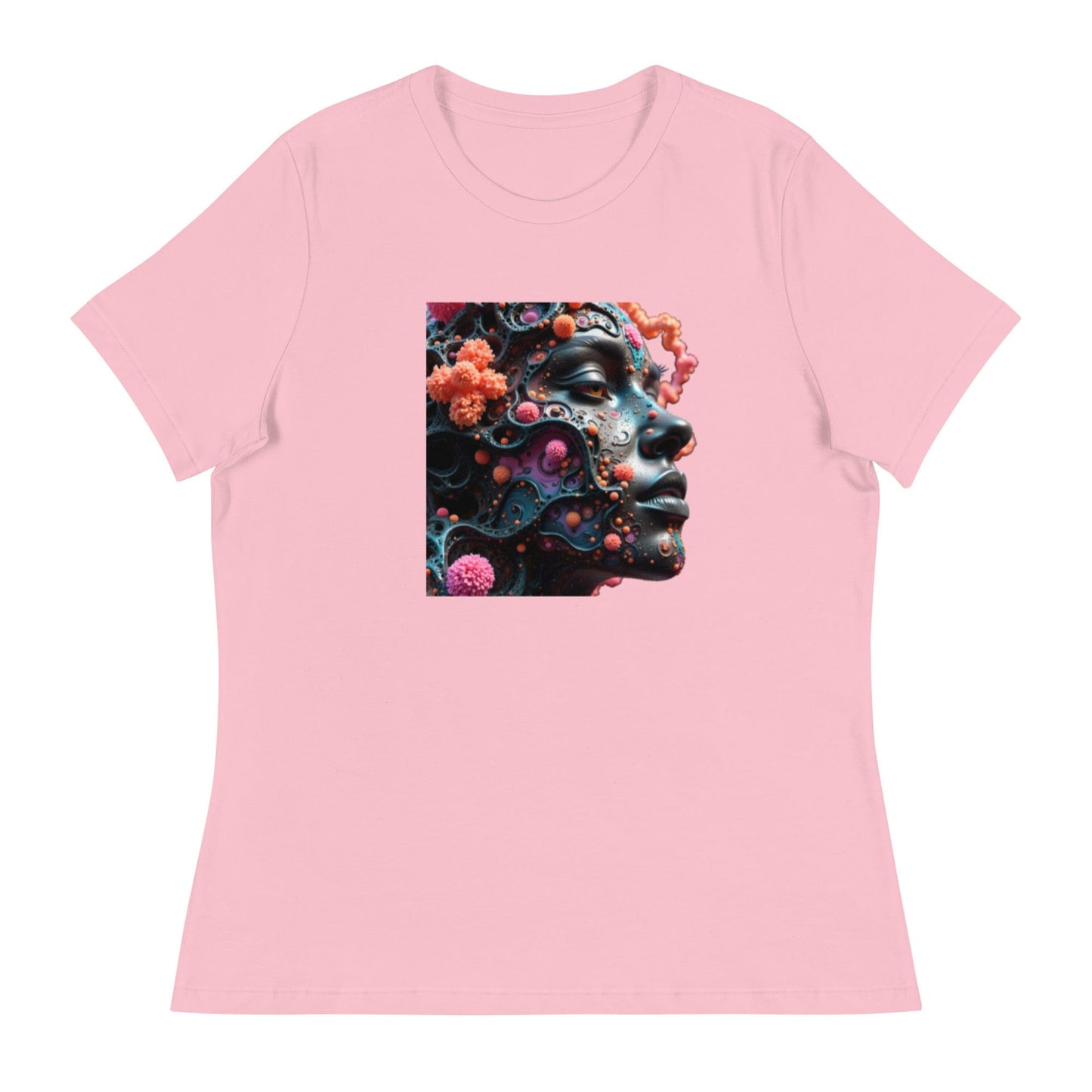 Cosmic Bloom – 3D Surreal Face Art T-Shirt for Women | ccanvas - Women's T-Shirts | Ccanvas