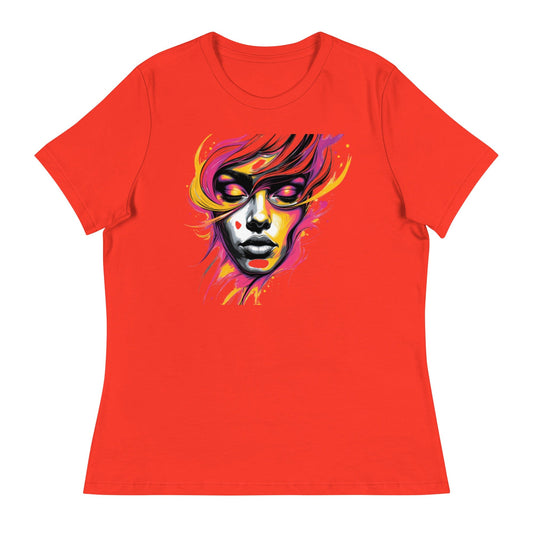 Pink Flame – Bold Face Art Women’s T-Shirt | ccanvas - Women's T-Shirts | Ccanvas