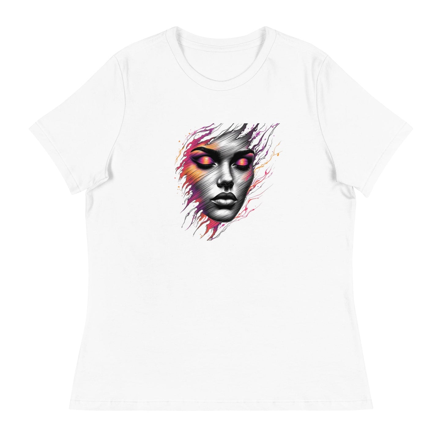 Dark Beauty – Abstract Face Art T-Shirt for Women | ccanvas - Women's T-Shirts | Ccanvas