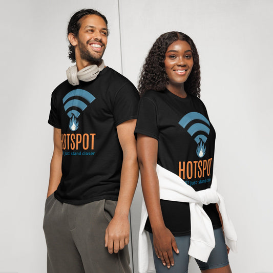 Funny WiFi T-Shirt HOTSPOT | Tech Graphic Tee for Men & Women | ccanvas - Unisex T-Shirt | Ccanvas