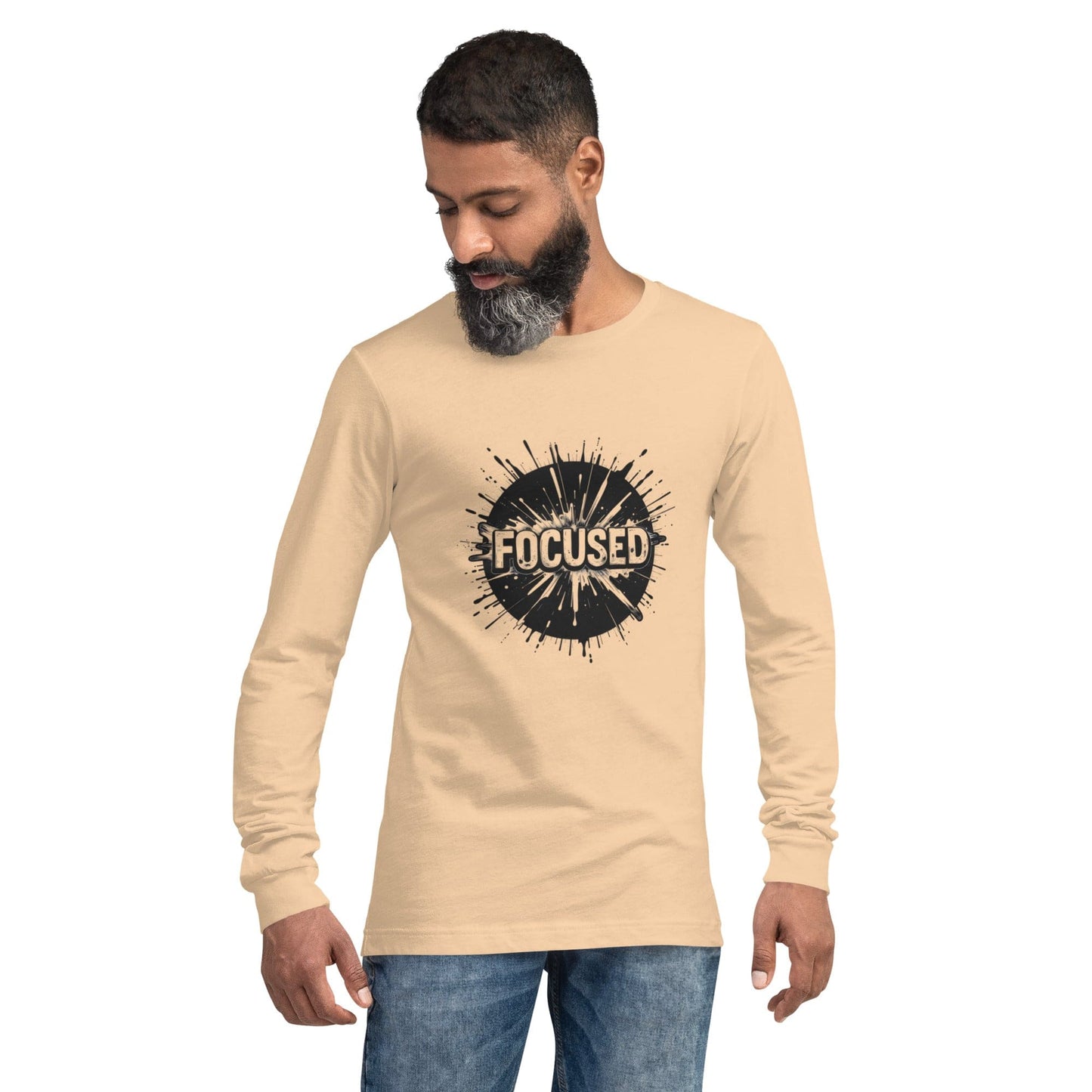 Light T-shirt featuring a dynamic, futuristic urban pulse graphic with digital strokes – premium streetwear by ccanvas