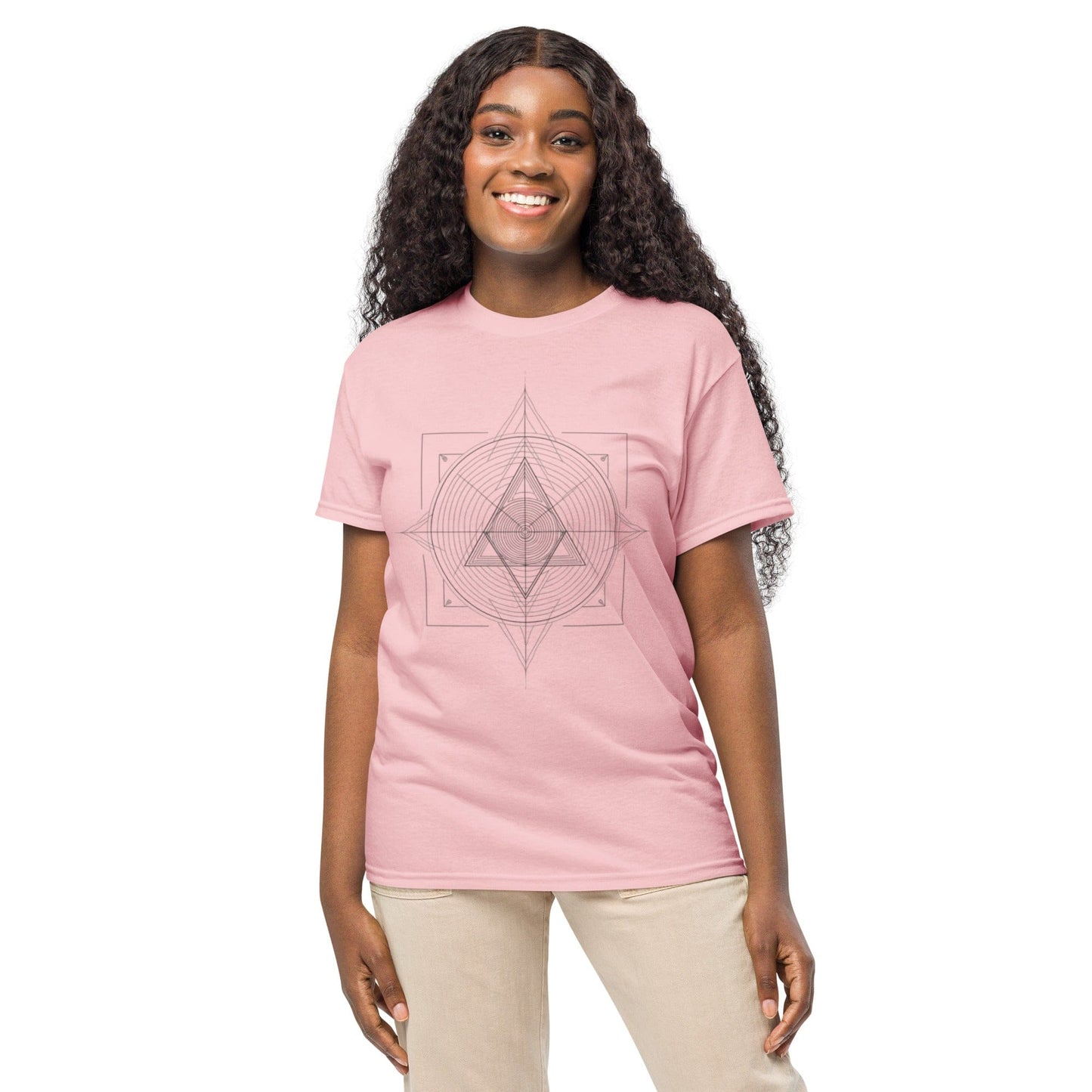 Sacred Geometry Triangle Grid – Women’s Spiritual Graphic Tee | ccanvas - Women’s T-Shirts | Ccanvas