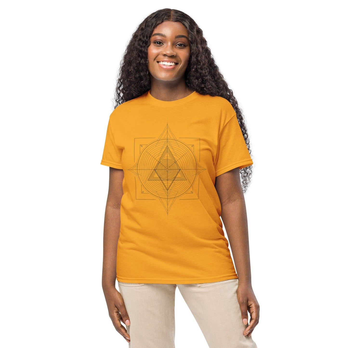 Sacred Geometry Triangle Grid – Women’s Spiritual Graphic Tee | ccanvas - Women’s T-Shirts | Ccanvas