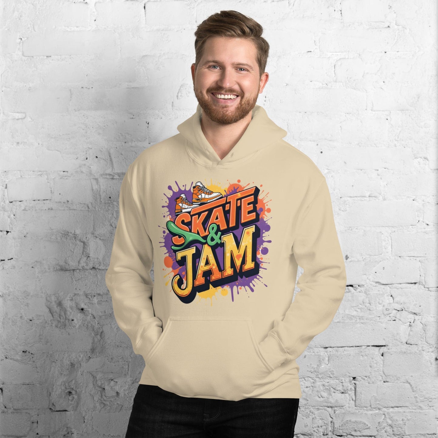 Skate & Jam Hoodie – Retro Streetwear Hoodie for Men & Women | ccanvas - Hoodies (Male & Female) | Ccanvas