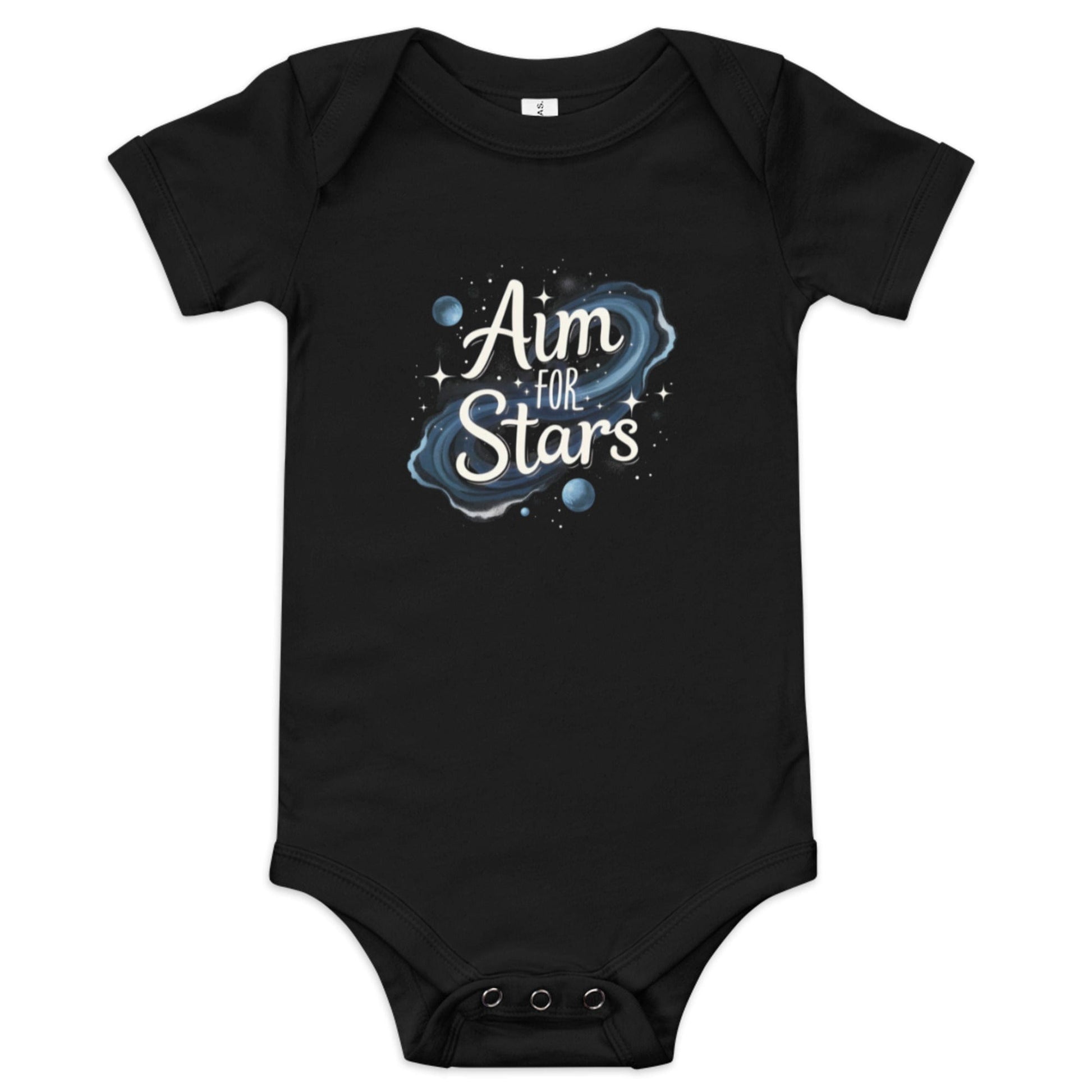 Aim for the Stars Baby Onesie - Inspirational Space Bodysuit | ccanvas - Baby Onesies & Bodysuit | Ccanvas