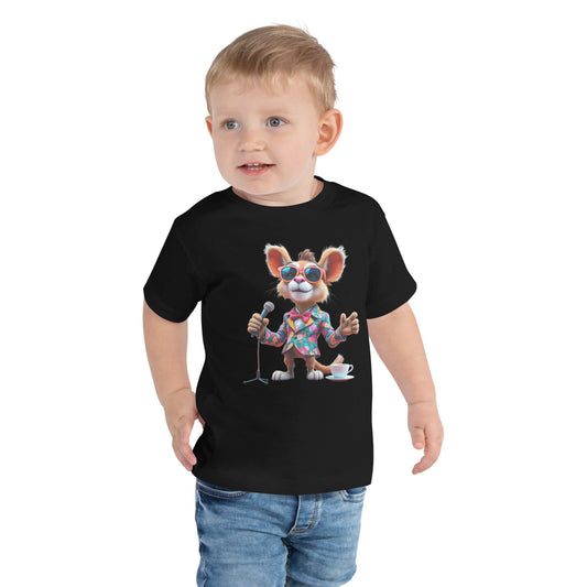 Colorful Cartoon Mouse Toddler T-Shirt with Microphone & Street Performer Style | ccanvas - Kids T-Shirts | Ccanvas