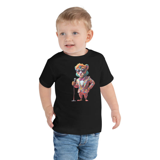 Funny Performer Bear Toddler T-Shirt with Sunglasses & Mic | ccanvas - Kids T-Shirts | Ccanvas