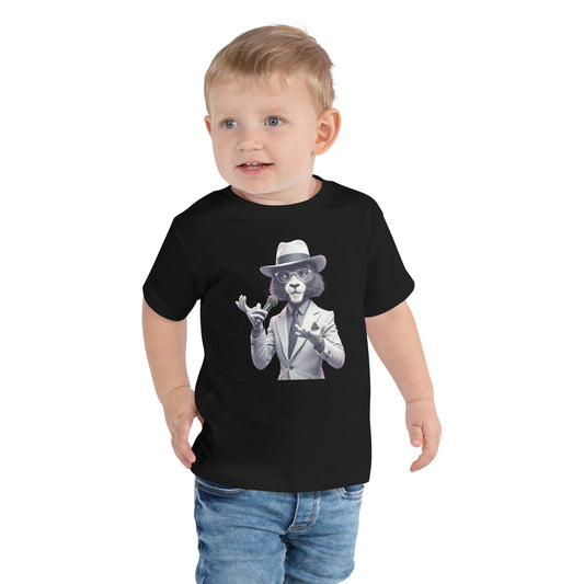 Retro Cartoon Lion Toddler T-Shirt with Suit & Microphone | ccanvas - Kids T-Shirts | Ccanvas