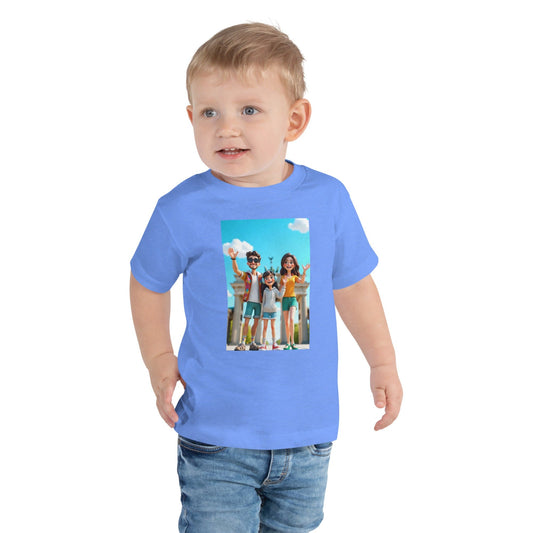 Cartoon Family Berlin Toddler T-Shirt with Travel Vibes & Landmarks | ccanvas - Kids T-Shirts | Ccanvas