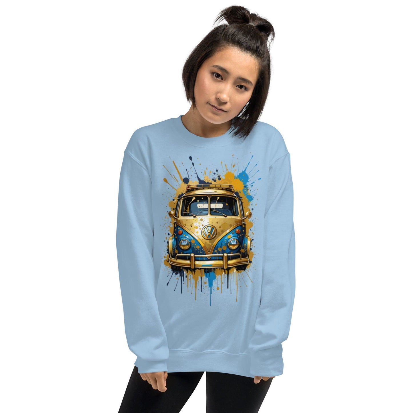 Retro Van Splash Sweatshirt – Vintage Vibes Meets Street Art | ccanvas - Sweatshirts | Ccanvas