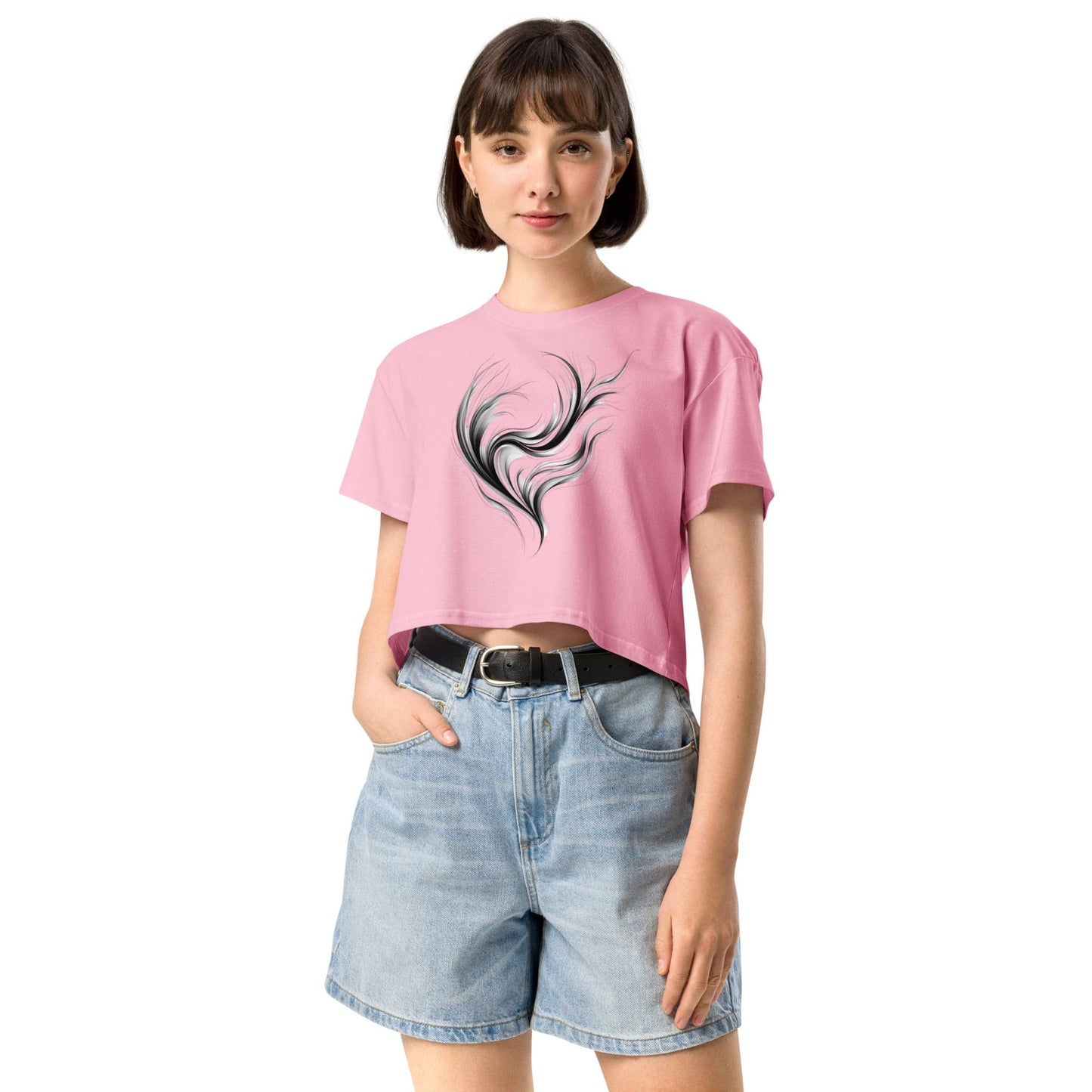 Ethereal Flow Crop Top - Abstract Artistic Women’s Tee | ccanvas | ccanvas - Women’s T-Shirt | Ccanvas