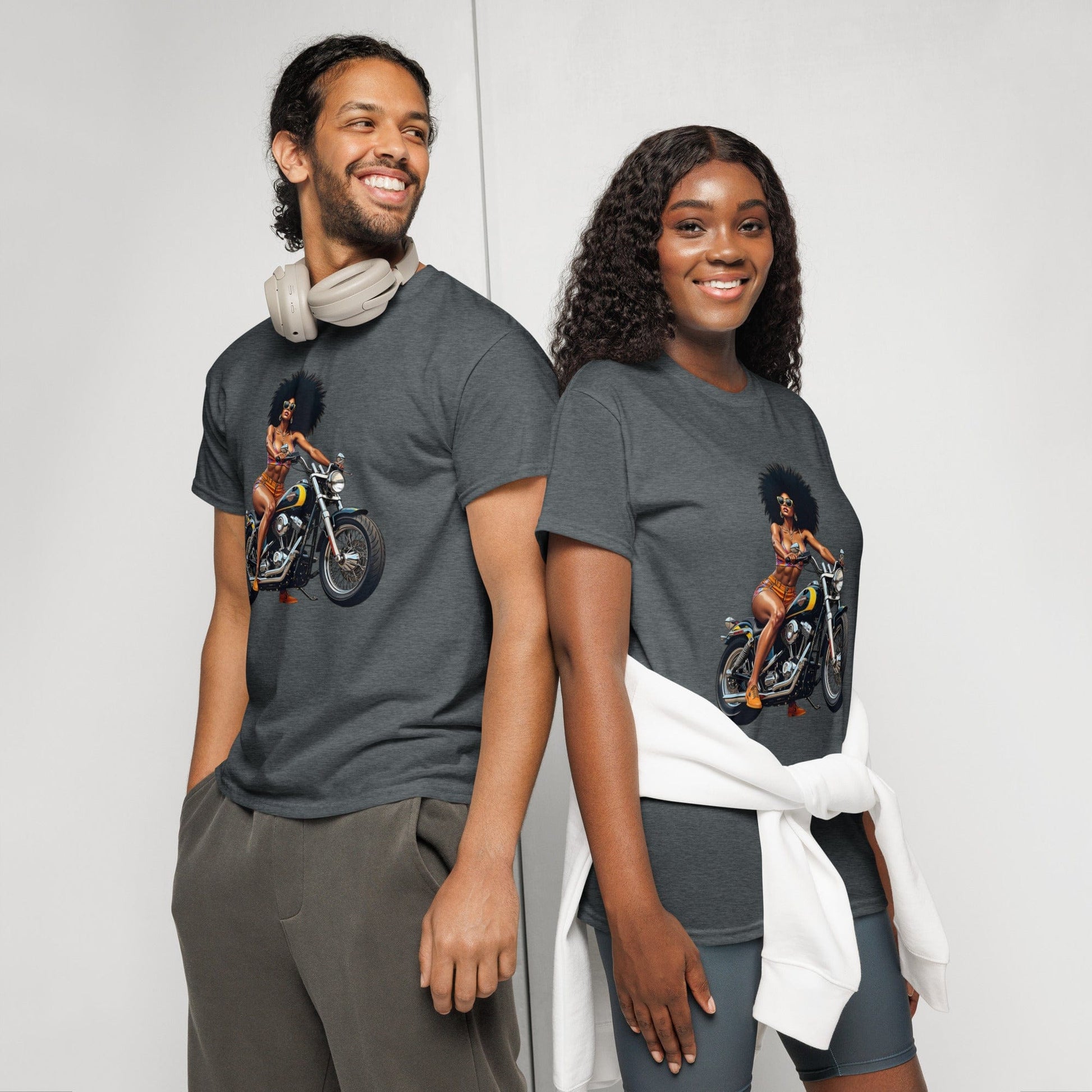 Afro Biker Queen T-Shirt – Bold Vintage Motorcycle Graphic Tee | ccanvas - T-Shirts | Ccanvas