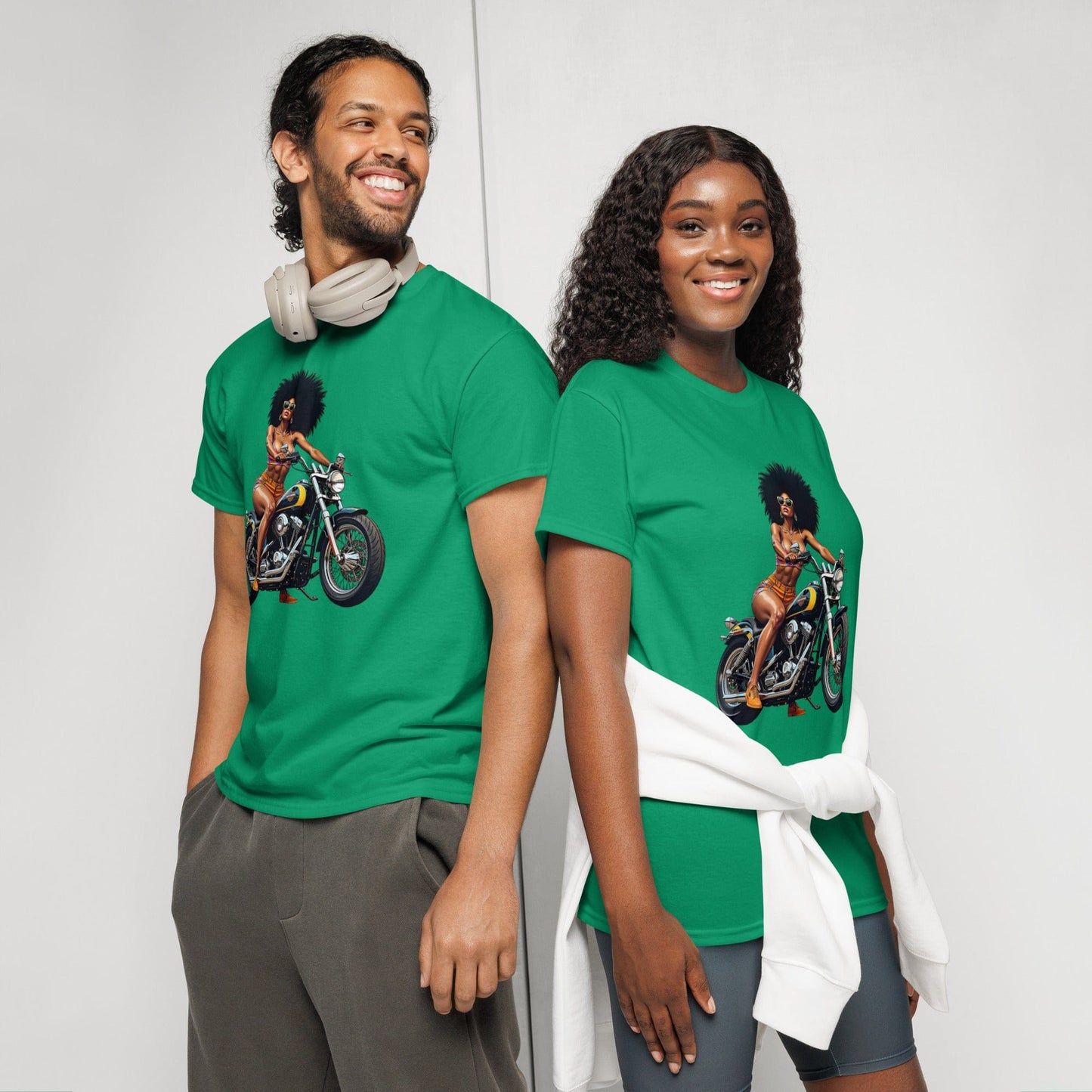 Afro Biker Queen T-Shirt – Bold Vintage Motorcycle Graphic Tee | ccanvas - T-Shirts | Ccanvas