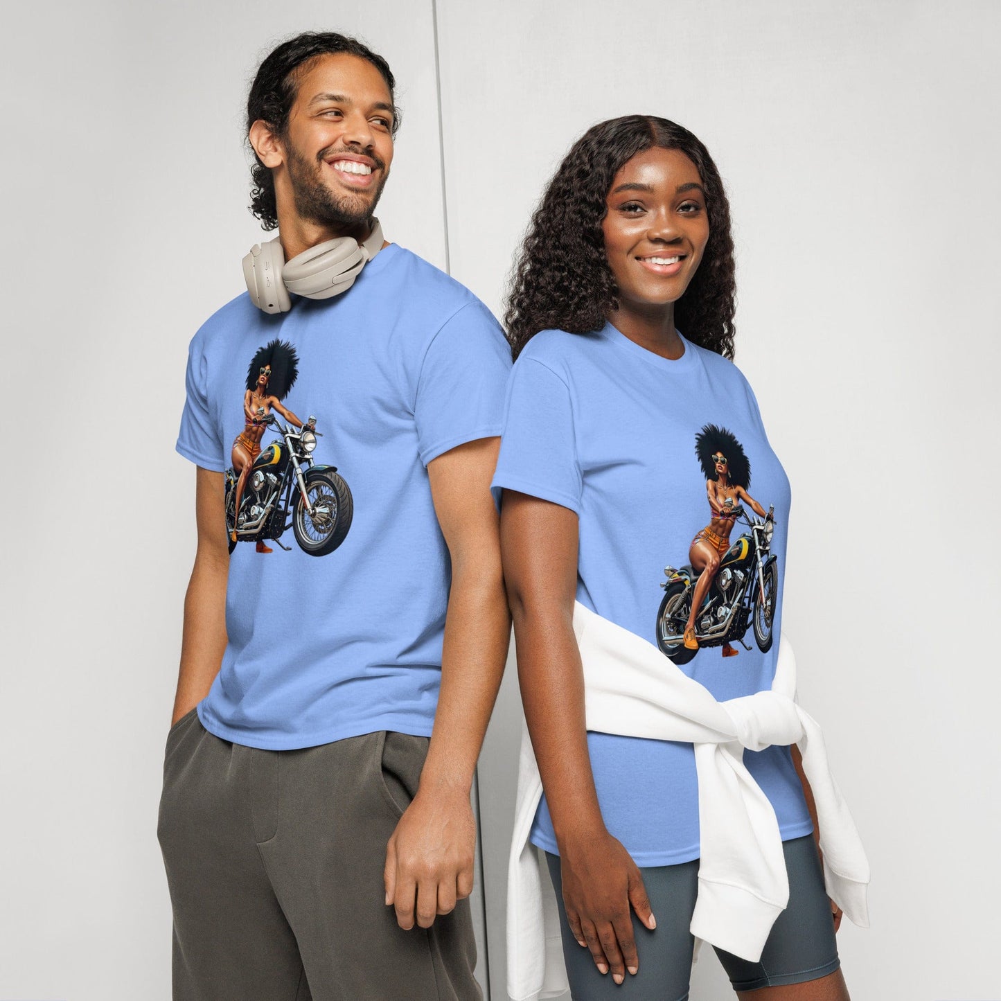 Afro Biker Queen T-Shirt – Bold Vintage Motorcycle Graphic Tee | ccanvas - T-Shirts | Ccanvas