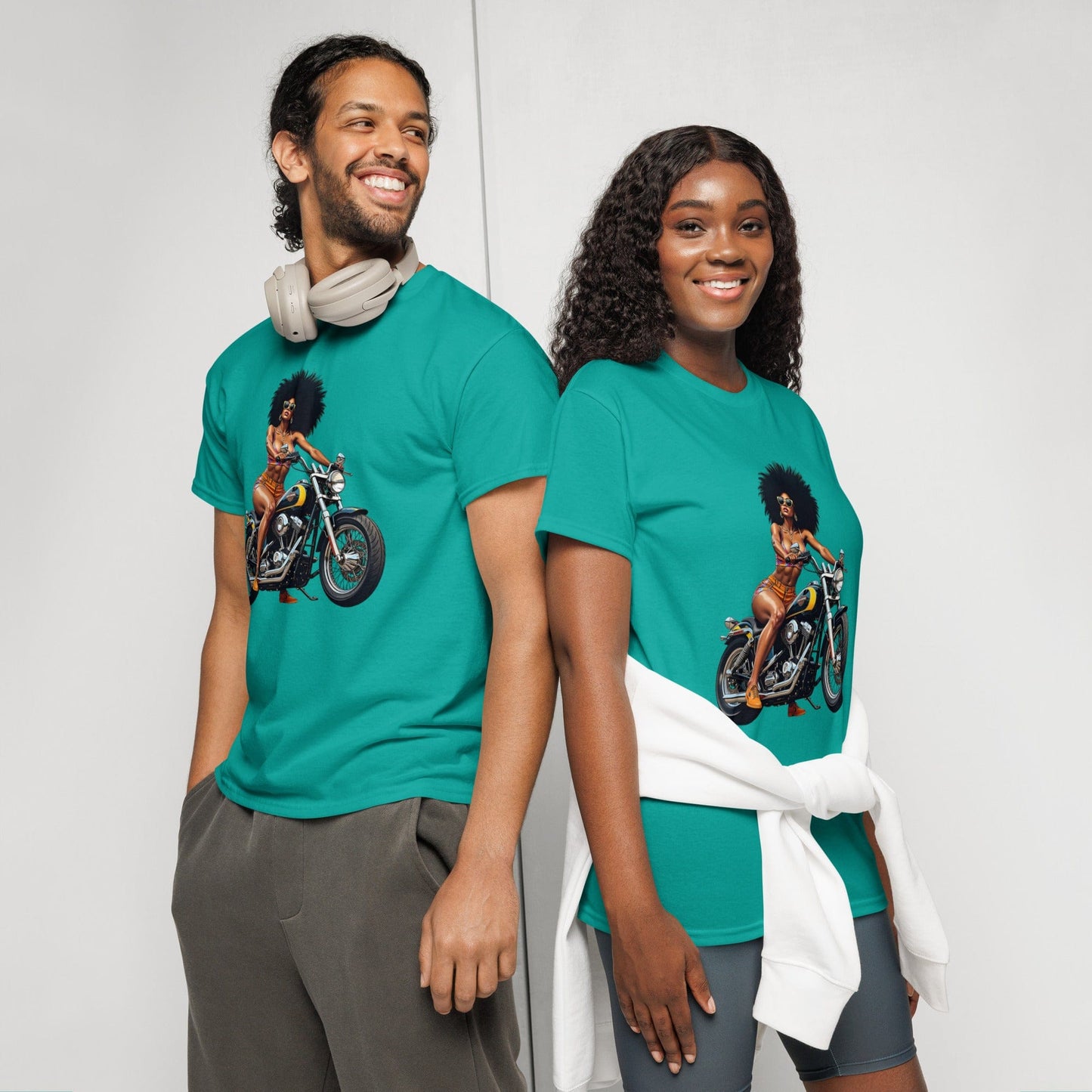 Afro Biker Queen T-Shirt – Bold Vintage Motorcycle Graphic Tee | ccanvas - T-Shirts | Ccanvas