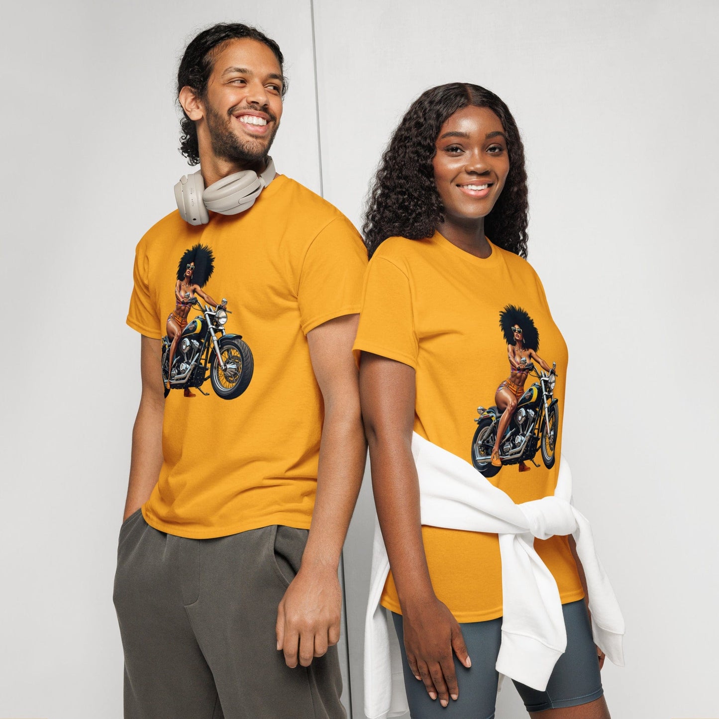 Afro Biker Queen T-Shirt – Bold Vintage Motorcycle Graphic Tee | ccanvas - T-Shirts | Ccanvas