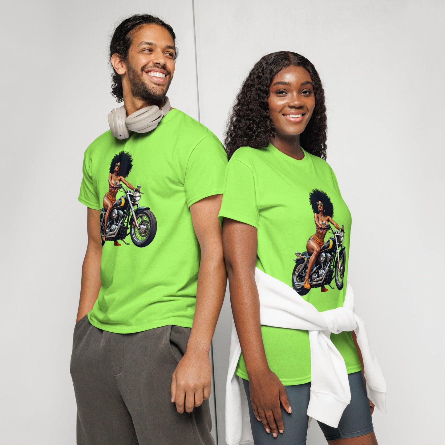 Afro Biker Queen T-Shirt – Bold Vintage Motorcycle Graphic Tee | ccanvas - T-Shirts | Ccanvas