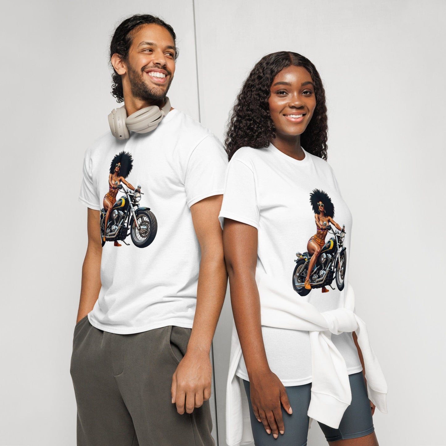 Afro Biker Queen T-Shirt – Bold Vintage Motorcycle Graphic Tee | ccanvas - T-Shirts | Ccanvas