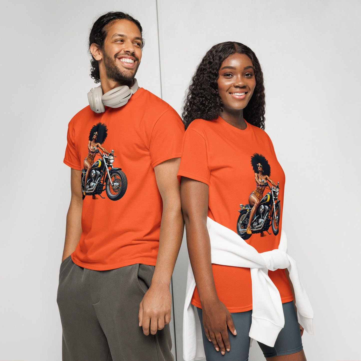 Afro Biker Queen T-Shirt – Bold Vintage Motorcycle Graphic Tee | ccanvas - T-Shirts | Ccanvas