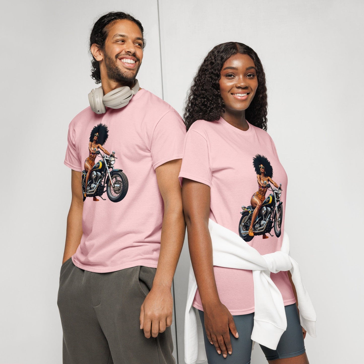 Afro Biker Queen T-Shirt – Bold Vintage Motorcycle Graphic Tee | ccanvas - T-Shirts | Ccanvas