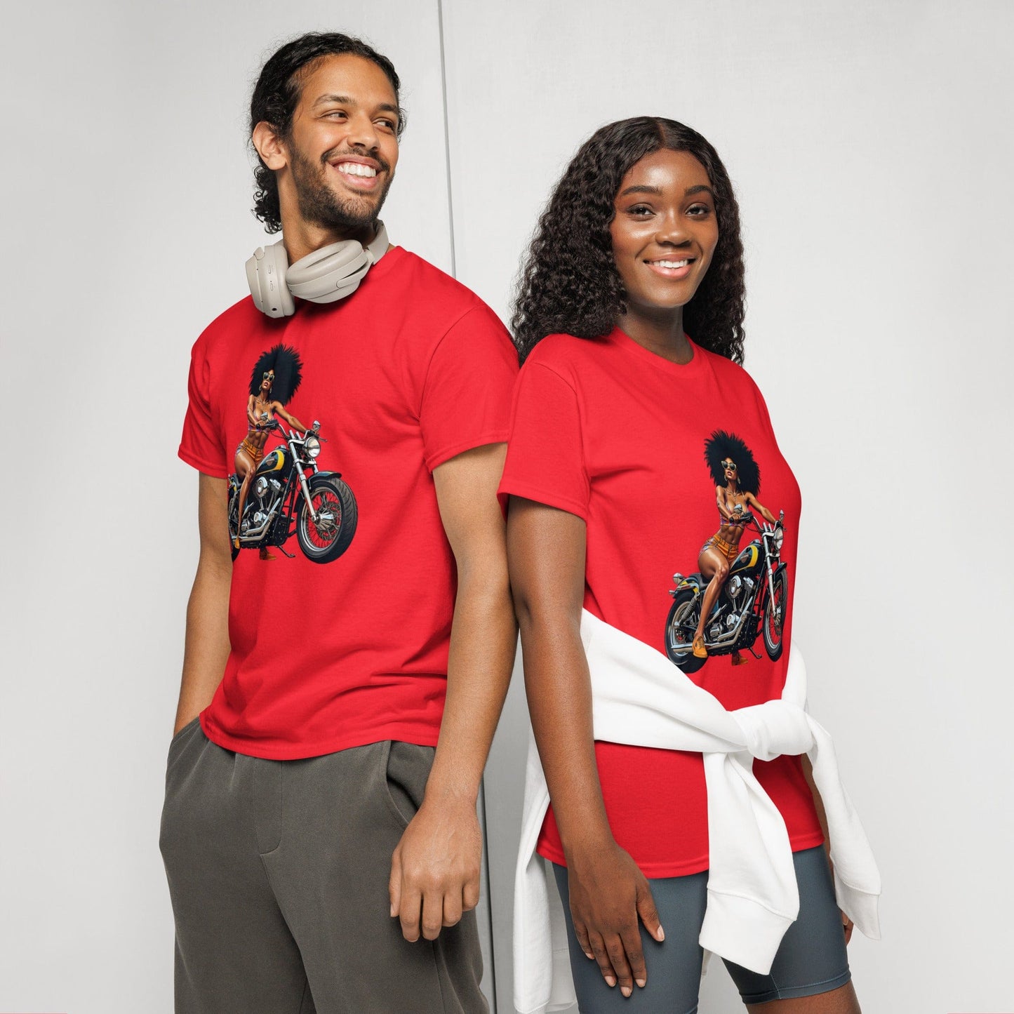 Afro Biker Queen T-Shirt – Bold Vintage Motorcycle Graphic Tee | ccanvas - T-Shirts | Ccanvas