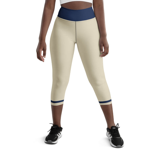 High Waist Contour Leggings – Cream & Navy Contrast | ccanvas - Leggings | Ccanvas