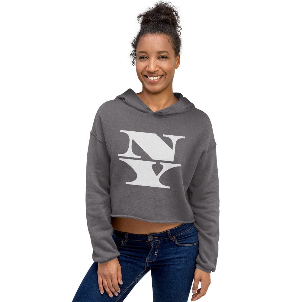 Cropped NY Oversized Logo Hoodie | ccanvas - Cropped Hoodie | Ccanvas