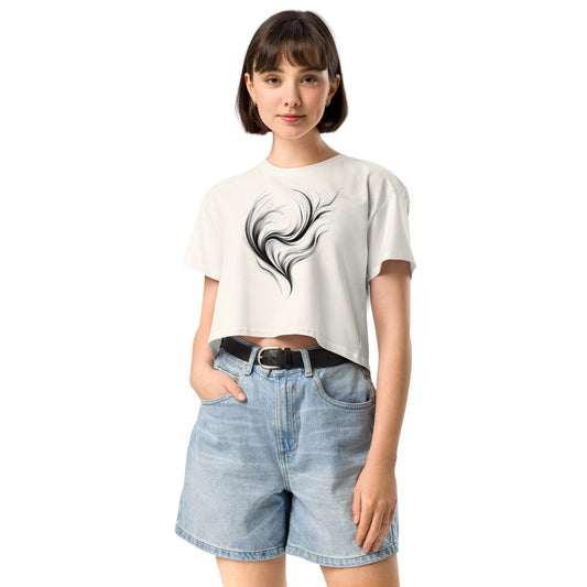 Ethereal Flow Crop Top - Abstract Artistic Women’s Tee | ccanvas | ccanvas - Women’s T-Shirt | Ccanvas