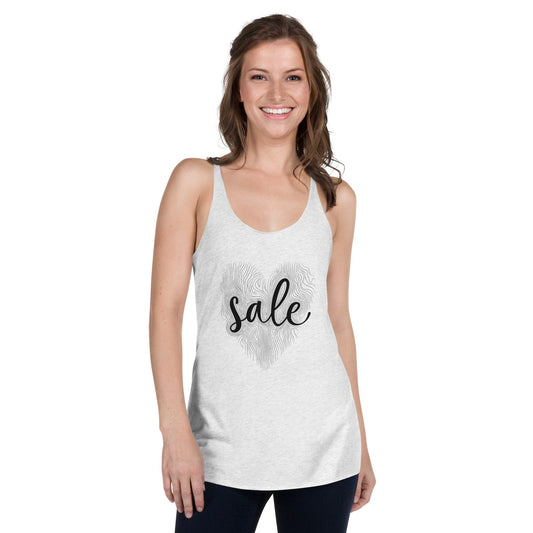 Sale Tank Top – Minimalist Contour Heart Graphic Women’s Sleeveless Shirt | ccanvas - T-Shirts (Female – Tank Tops) | Ccanvas