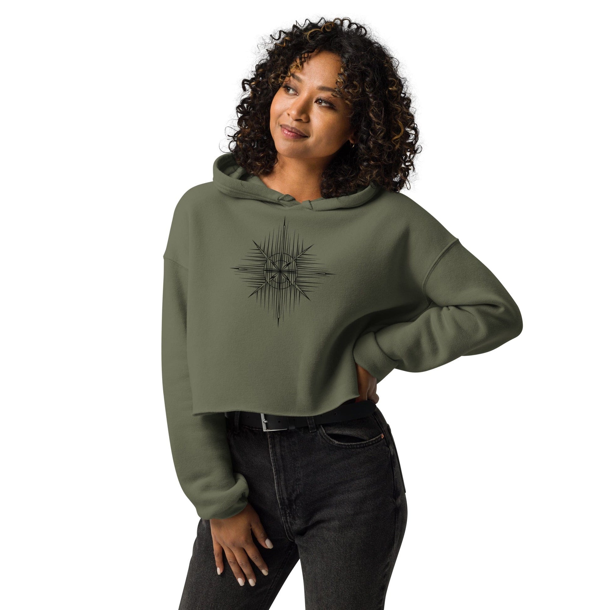 Geometric Burst Cropped Hoodie | ccanvas - Cropped Hoodie | Ccanvas