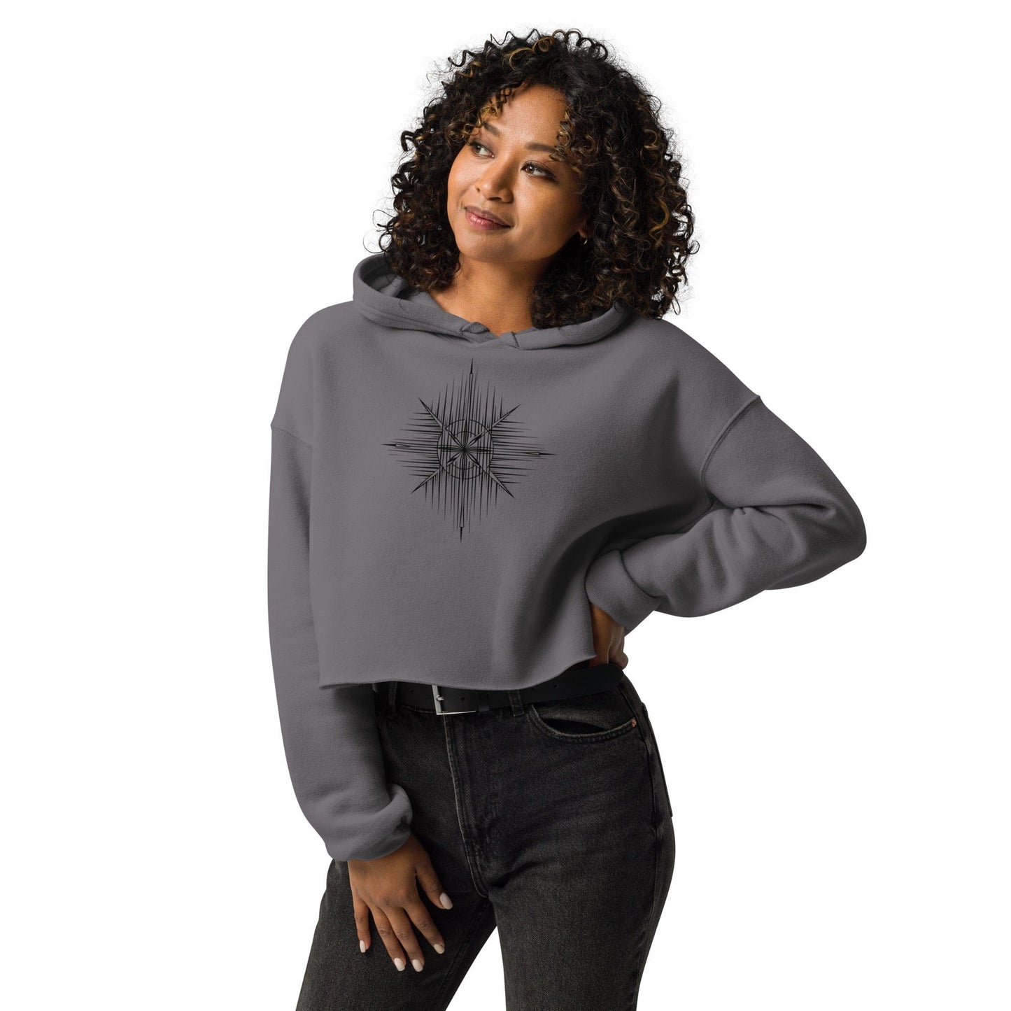 Geometric Burst Cropped Hoodie | ccanvas - Cropped Hoodie | Ccanvas