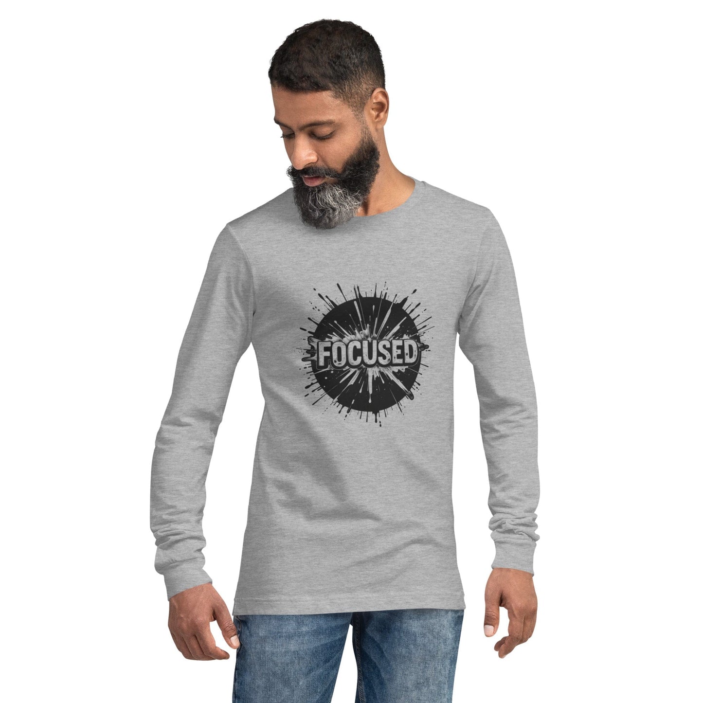 Focused Long - Sleeve Shirt - Motivational Mindset Tee - Long - Sleeve Shirt Material: Cotton Blend Target Audience: Entrepreneurs, Athletes, Hustlers, Goal - Getters Theme: Motivation, Success Mindset, Productivity Apparel | Ccanvas