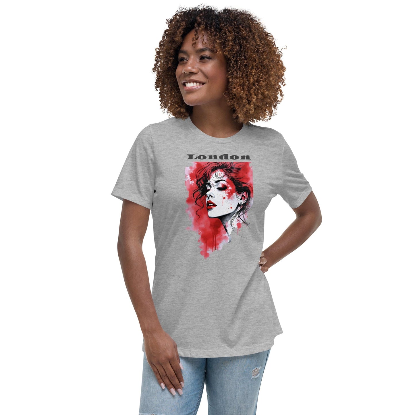 London Red Splash T-Shirt – Artistic Urban Portrait Tee | ccanvas - T-Shirts | Ccanvas