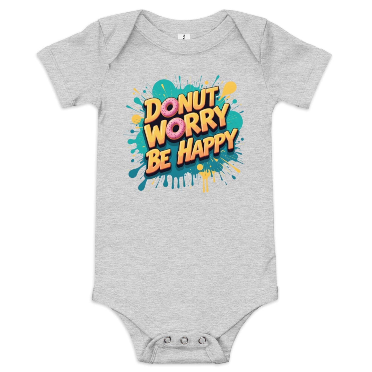 Donut Worry Be Happy Baby Onesie – Cute & Funny Baby Bodysuit | ccanvas - Baby Onesies | Ccanvas