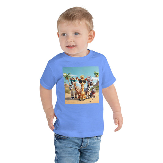 Jungle Animal Squad Toddler T-Shirt with Sunglasses & Safari Vibes | ccanvas - Kids T-Shirts | Ccanvas
