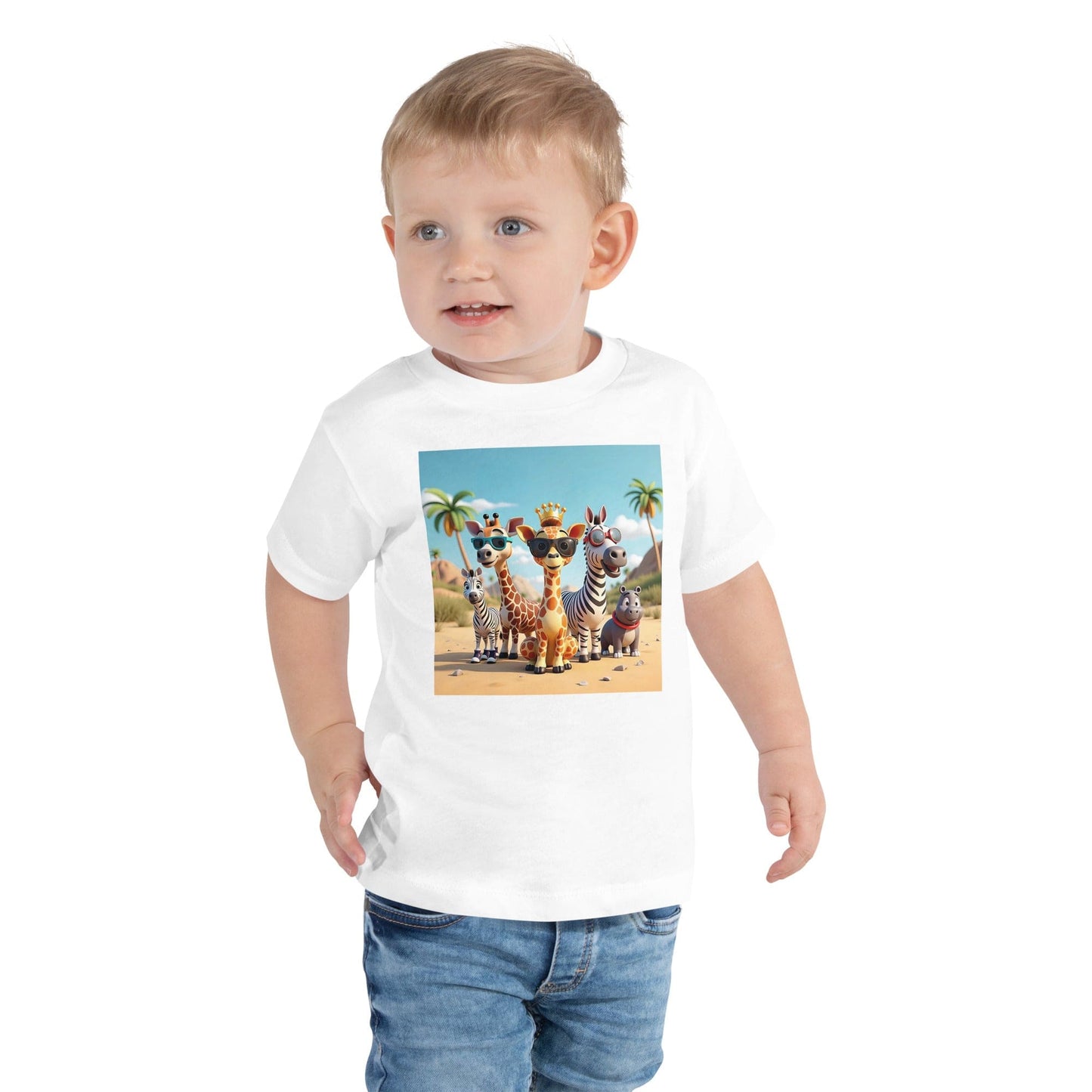 Jungle Animal Squad Toddler T-Shirt with Sunglasses & Safari Vibes | ccanvas - Kids T-Shirts | Ccanvas