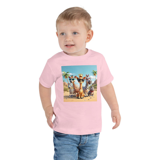 Jungle Animal Squad Toddler T-Shirt with Sunglasses & Safari Vibes | ccanvas - Kids T-Shirts | Ccanvas