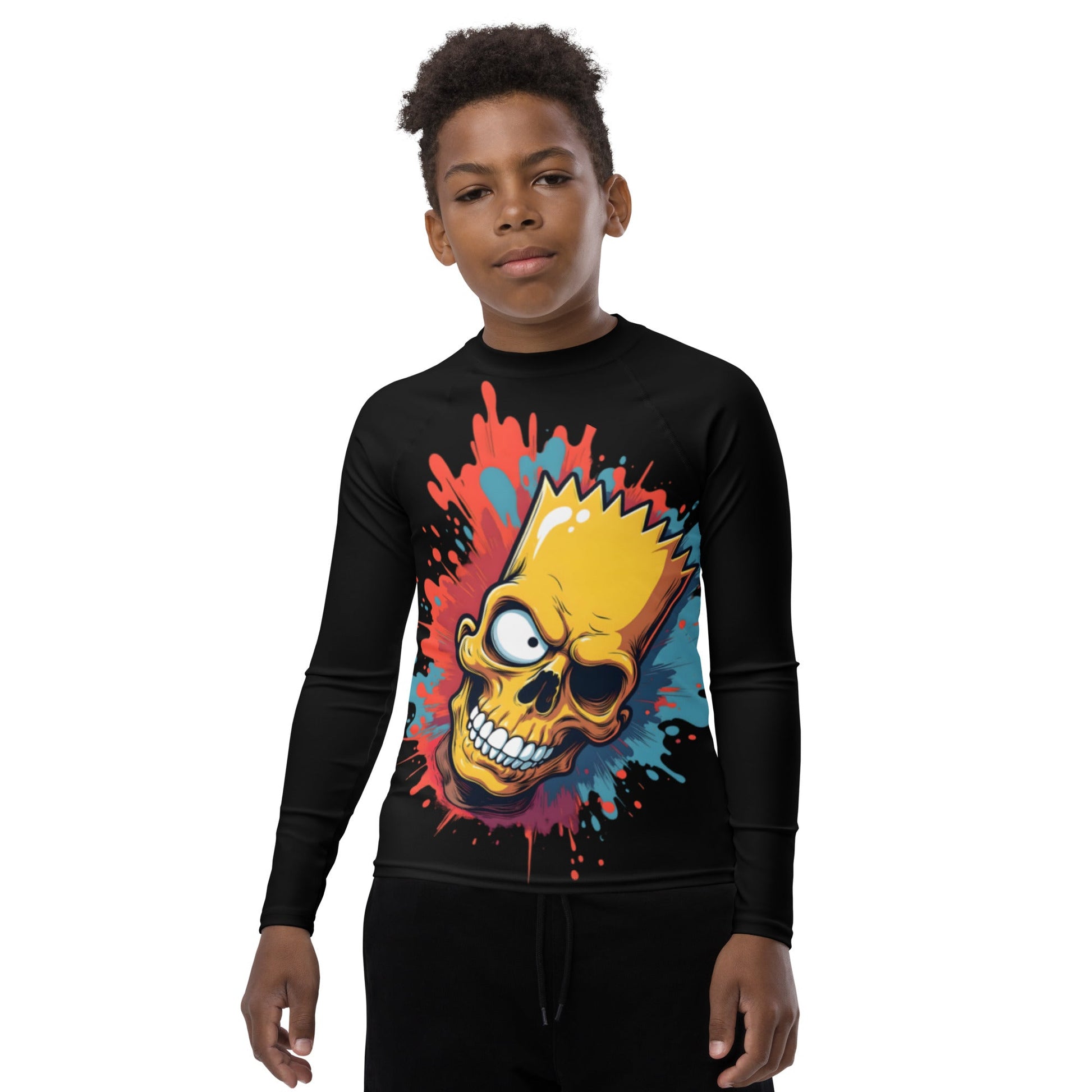 Kids’ Skull Comic Long Sleeve Tee – Organic Cotton Streetwear | ccanvas - T-Shirt | Ccanvas