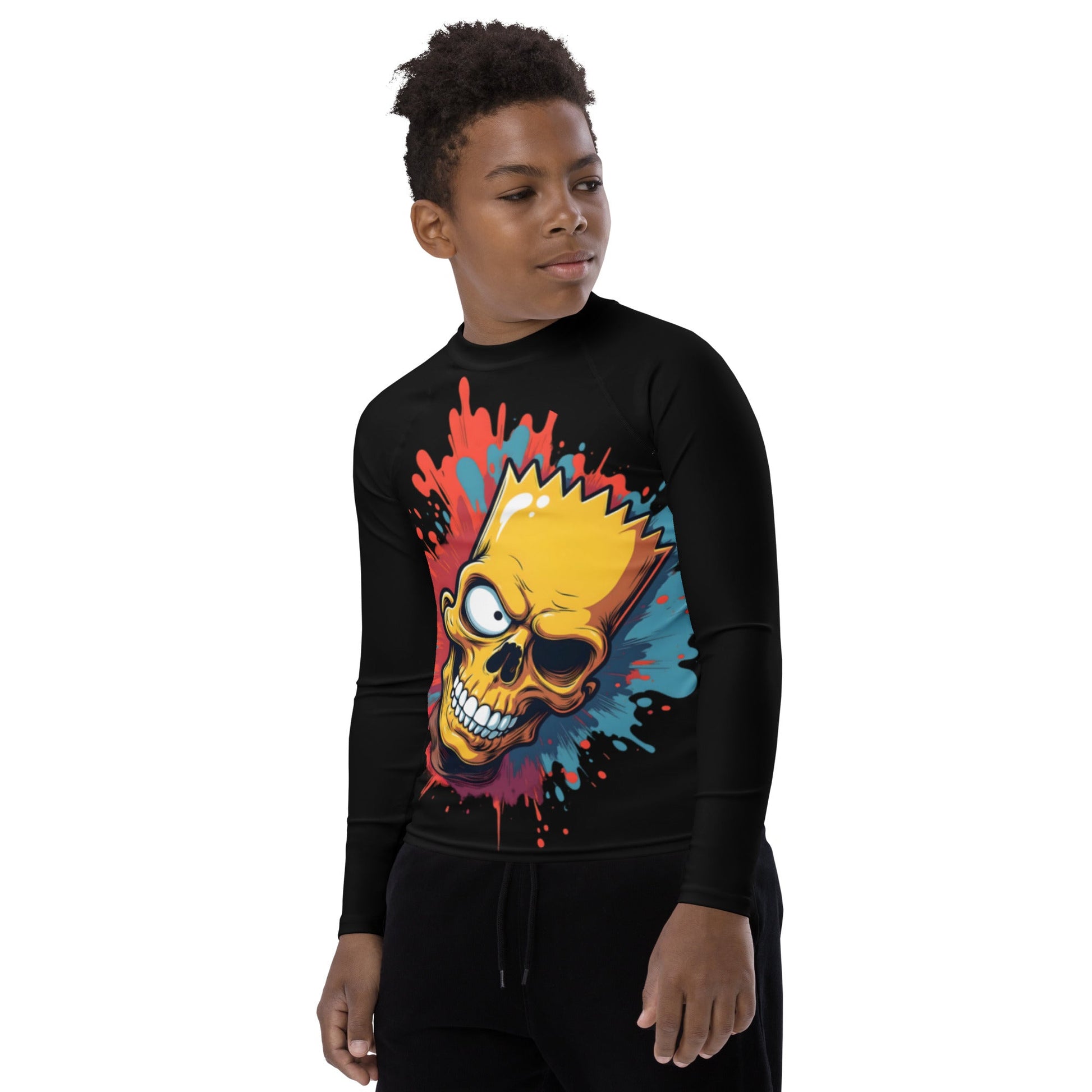 Kids’ Skull Comic Long Sleeve Tee – Organic Cotton Streetwear | ccanvas - T-Shirt | Ccanvas