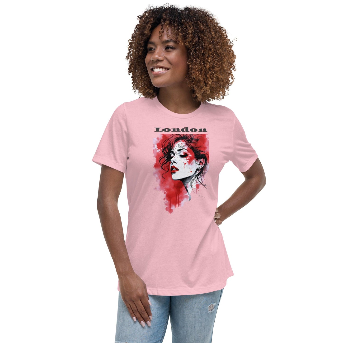 London Red Splash T-Shirt – Artistic Urban Portrait Tee | ccanvas - T-Shirts | Ccanvas