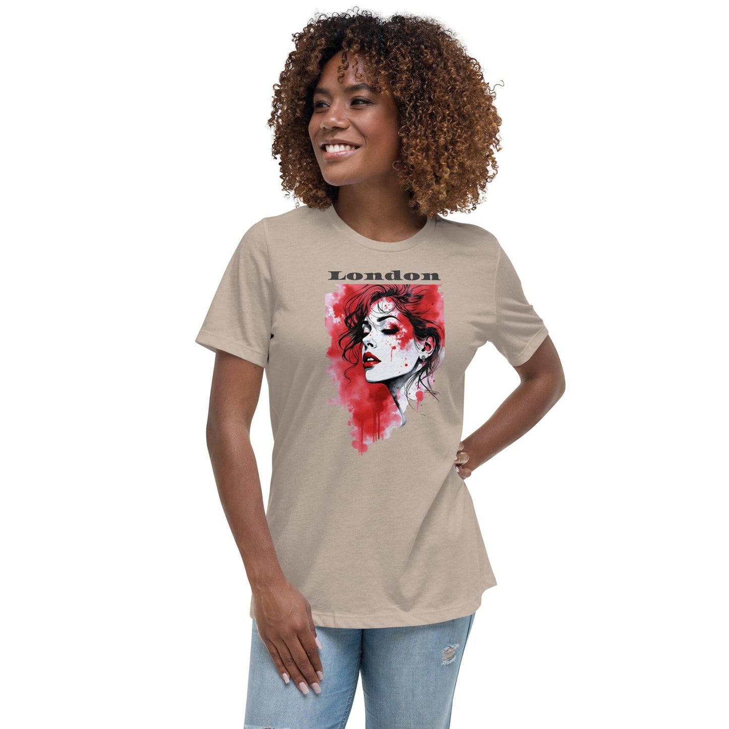 London Red Splash T-Shirt – Artistic Urban Portrait Tee | ccanvas - T-Shirts | Ccanvas