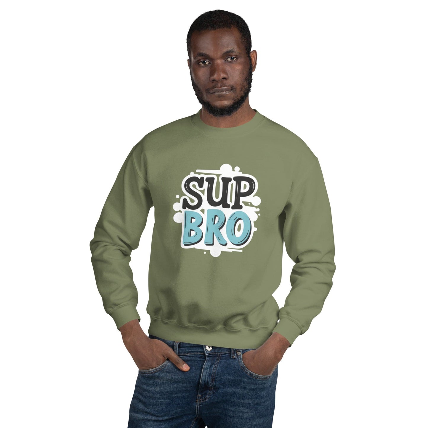 “Sup Bro” Streetwear Sweatshirt – Urban Graphic Pullover for Men | ccanvas - Men’s Sweatshirt | Ccanvas