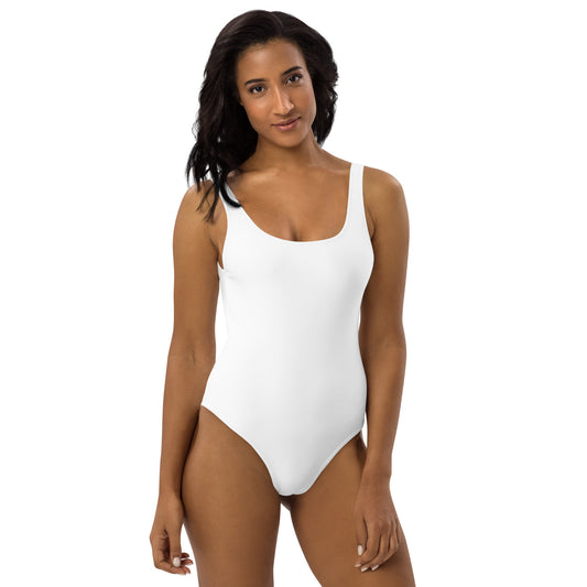 Minimalist White One - Piece Swimsuit – Scoop Neck | ccanvas - Swimsuit | Ccanvas