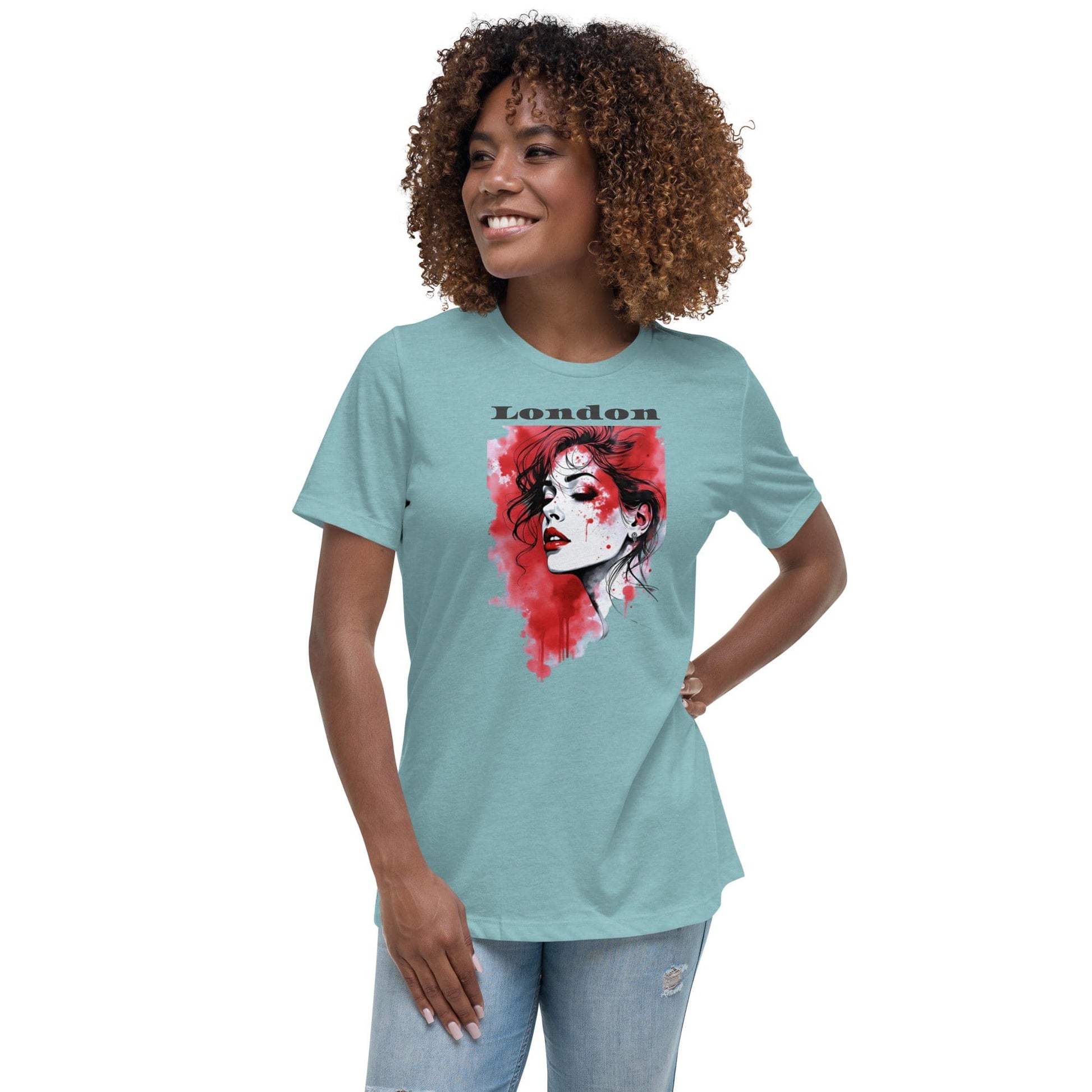 London Red Splash T-Shirt – Artistic Urban Portrait Tee | ccanvas - T-Shirts | Ccanvas