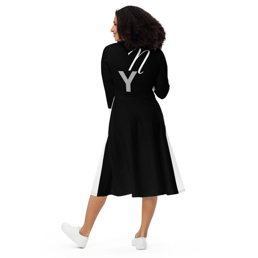 New York Inspired Monochrome Midi Dress | ccanvas - Dress | Ccanvas