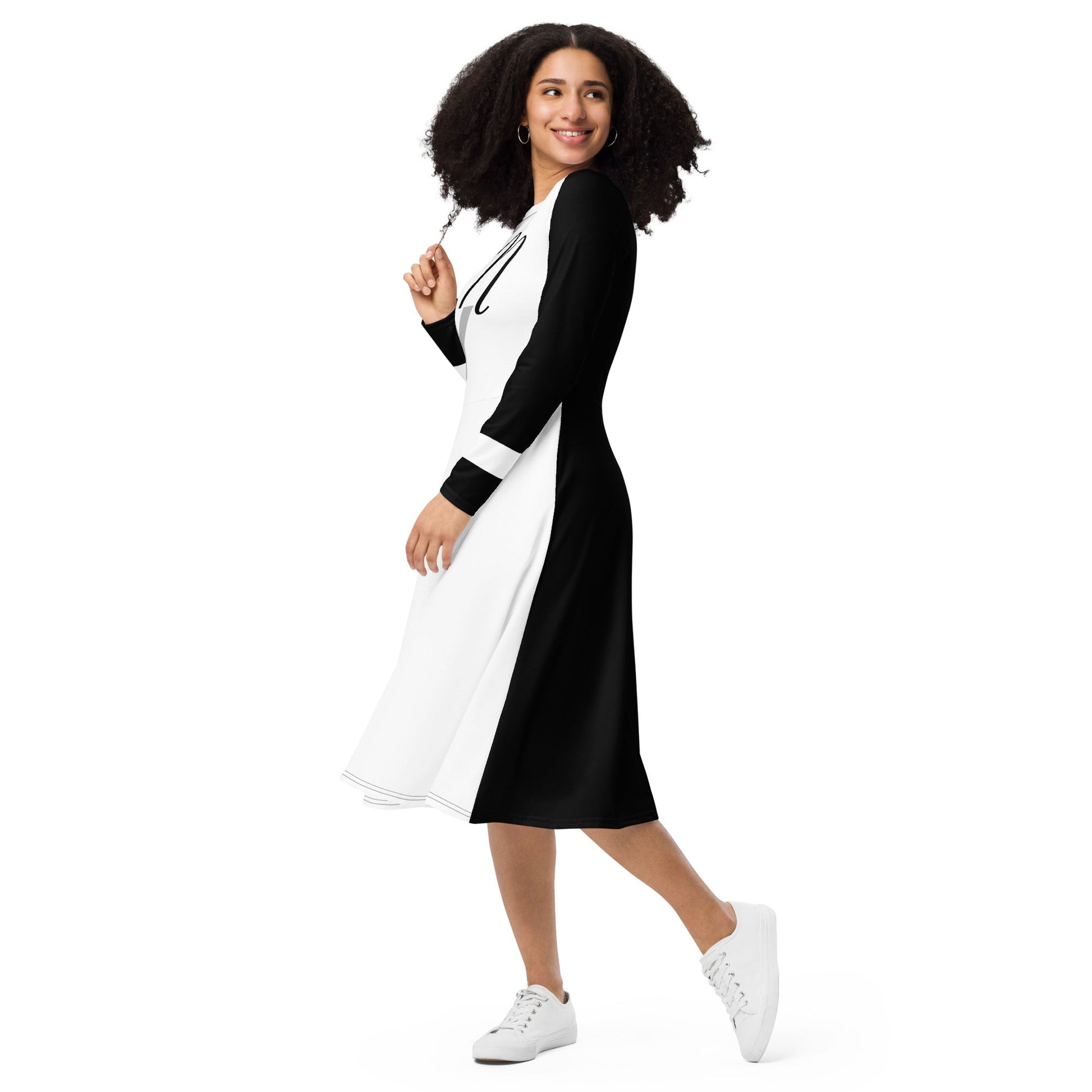 New York Inspired Monochrome Midi Dress | ccanvas - Dress | Ccanvas